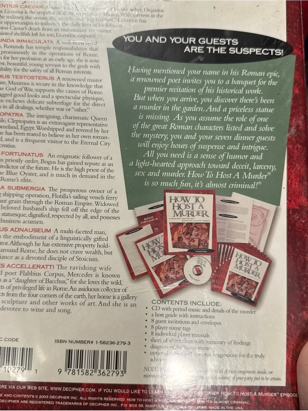 How to host a murder Roman Ruins Dinner Party Game - NIB